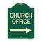 Signmission Church Office With Right Arrow Heavy-Gauge Aluminum Architectural Sign, 24" x 18", G-1824-24276 A-DES-G-1824-24276 - alternate 1